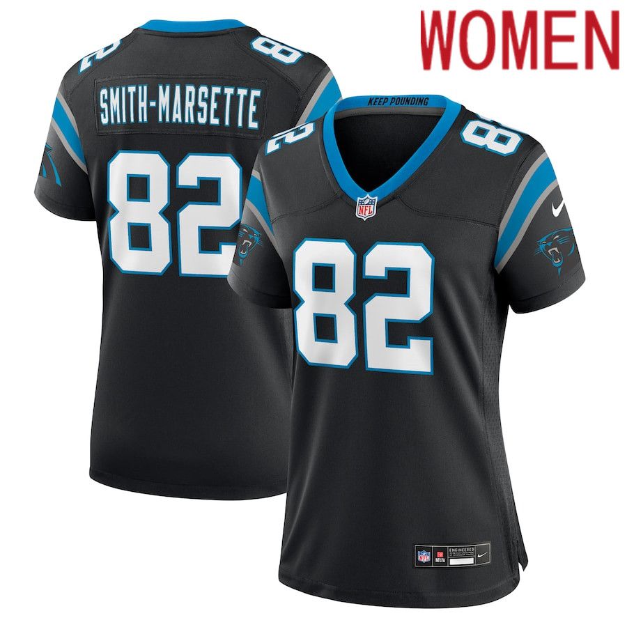 Women Carolina Panthers 82 Ihmir Smith-Marsette Nike Black Team Game NFL Jersey